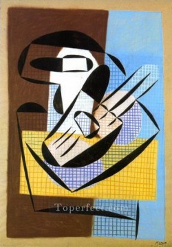 Compotier et guitare 1927 Cubismo Pinturas al óleo